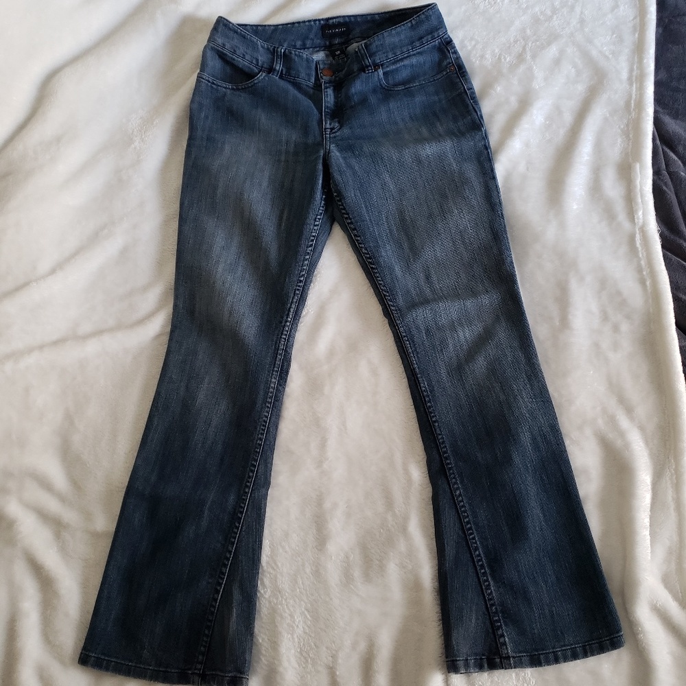 The Limited Women's Sandblasted Distressed Denim Jeans Boot Flare SZ 10R
